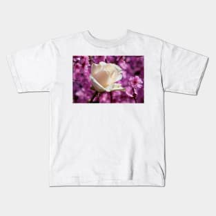 White rose and plum blossoms Kids T-Shirt